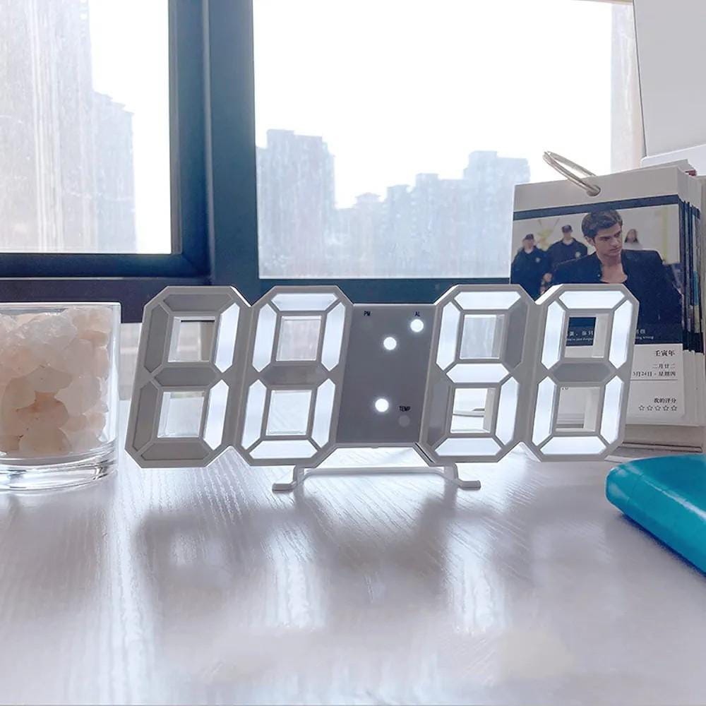 Modern White Silent Wall Clock 22cm 8cm Plastic