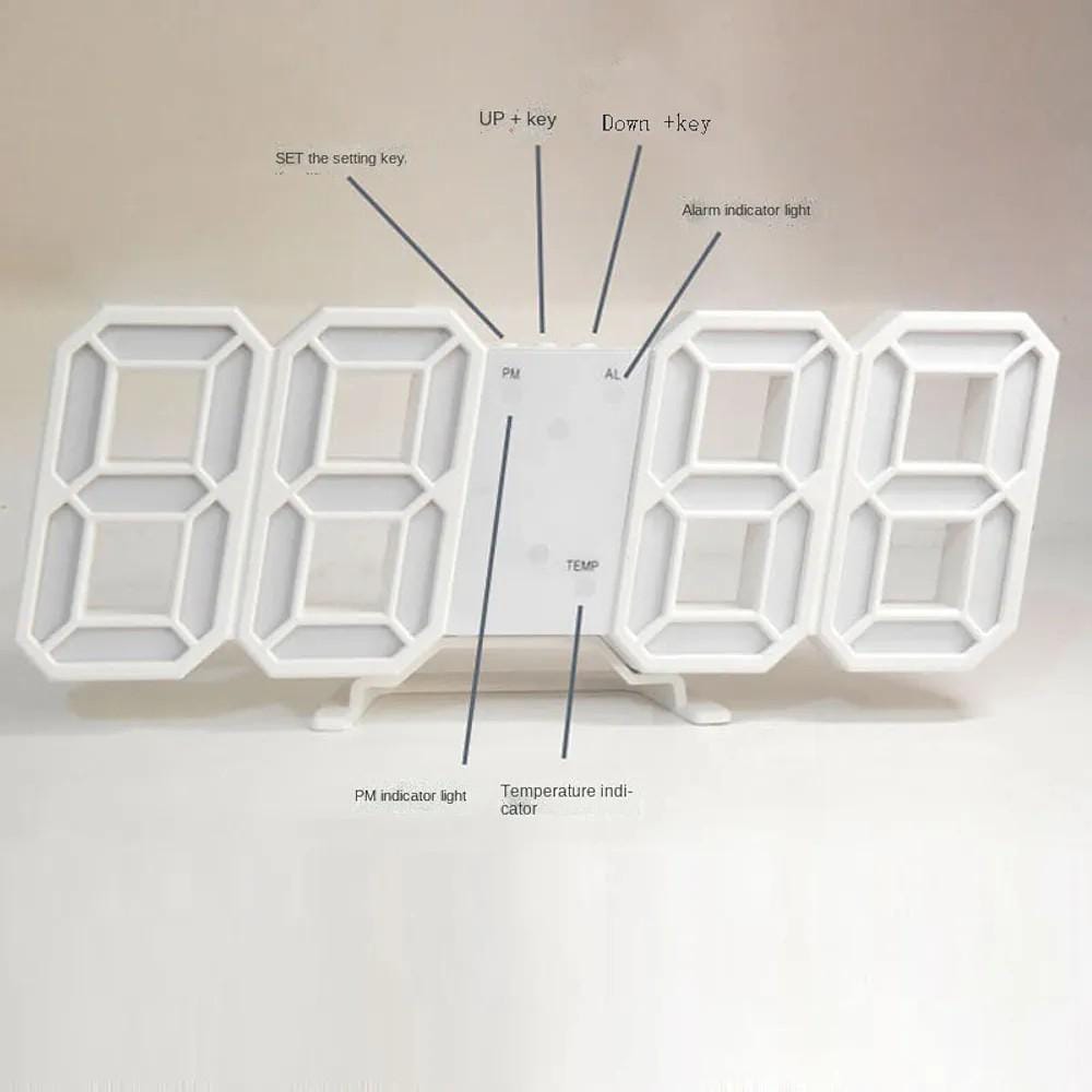 Modern White Silent Wall Clock 22cm 8cm Plastic