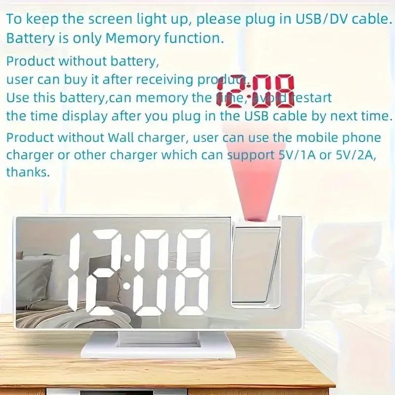 LED Alarm Clock Projector